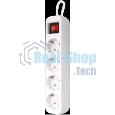 Удлинитель сетевой Defender S430 белый, 3 м, EURO, 4 розетки, 2200 Вт