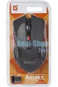 Мышь беспроводная Defender Accura MM-275 красный, 1600 dpi, радиоканал, USB, кнопки - 6