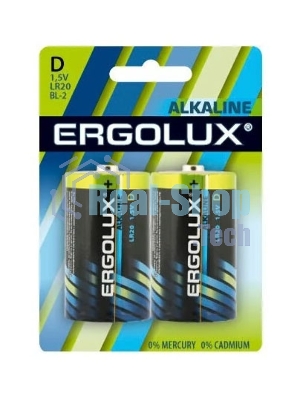Элемент питания алкалиновый Ergolux LR20 BL-2 LR20 BL-2 1.5В Alkaline (блист.2шт)