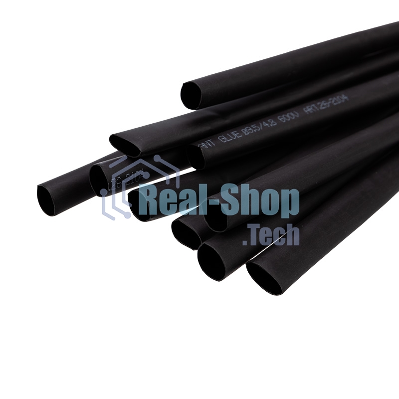 Трубка термоусаживаемая двухстенная клеевая Rexant 9.5/4.75мм (уп.10шт) по 1м черный