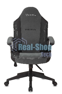 Кресло игровое Бюрократ Zombie Hero серый текстиль/эко.кожа крестов. пластик