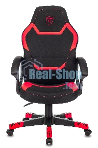 Кресло игровое Zombie 10 черный/красный искусст.кожа/ткань крестовина пластик