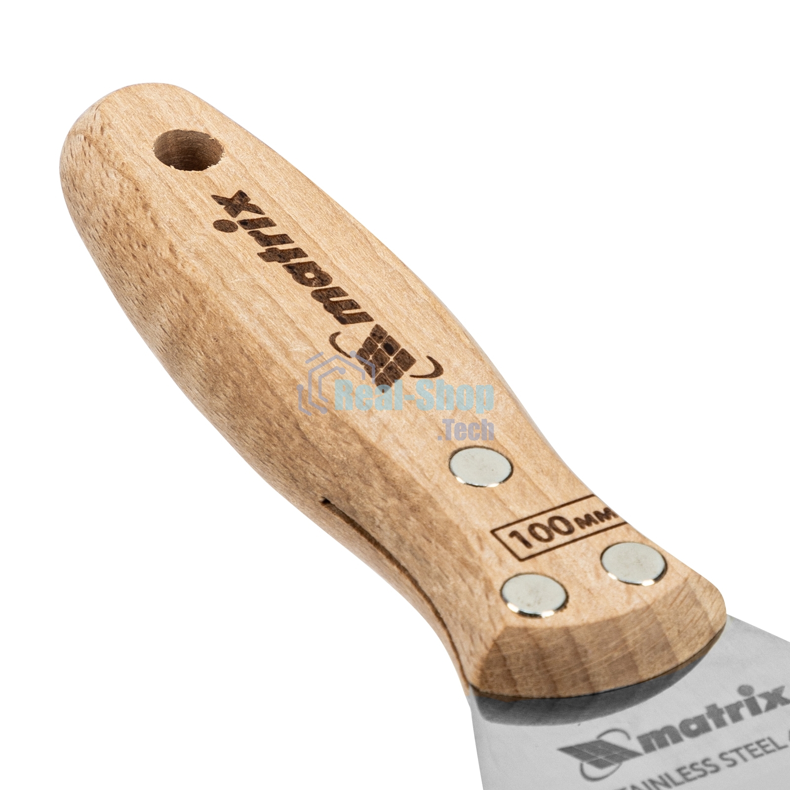 Шпательная лопатка Matrix из нержавеющей стали, 100 мм, буковая рукоятка, EFP