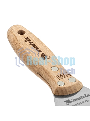 Шпательная лопатка Matrix из нержавеющей стали, 100 мм, буковая рукоятка, EFP