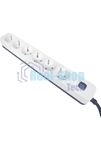 Сетевой фильтр Powercom SP-06W 5,0 м 5.0м (6 розеток) белый/серый (коробка)
