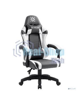 Кресло Defender Fortune серый, экокожа, 120 кг