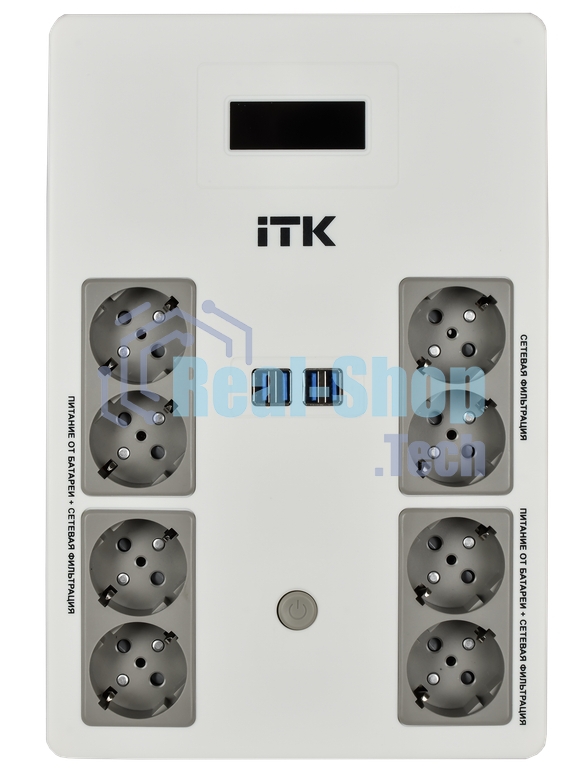 Источник бесперебойного питания ITK Electra EST8-800VA-1-001 / 800 ВА / 480Вт / 8 x CEE 7 (евророзетка)