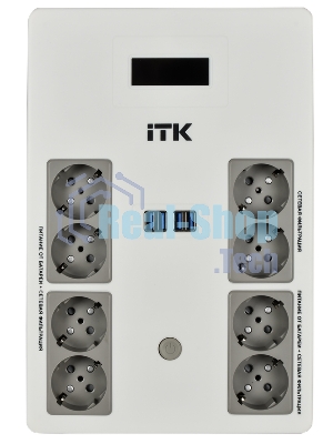 Источник бесперебойного питания ITK Electra EST8-800VA-1-001 / 800 ВА / 480Вт / 8 x CEE 7 (евророзетка)