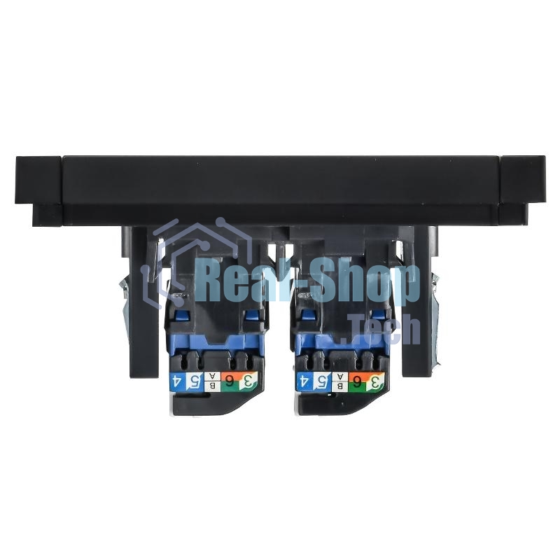 Розетка компьютерная двойная RJ45 кат.6 FP134 черный FORTE&PIANO