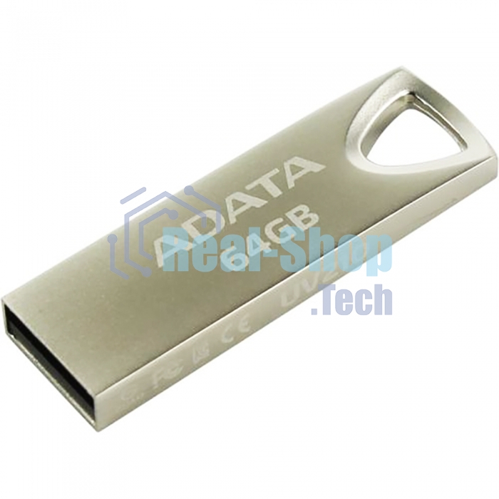 Флешка USB ADATA UV210 (AUV210-64G-RGD), 64Gb, USB 2.0, R/W 15/5, серебро