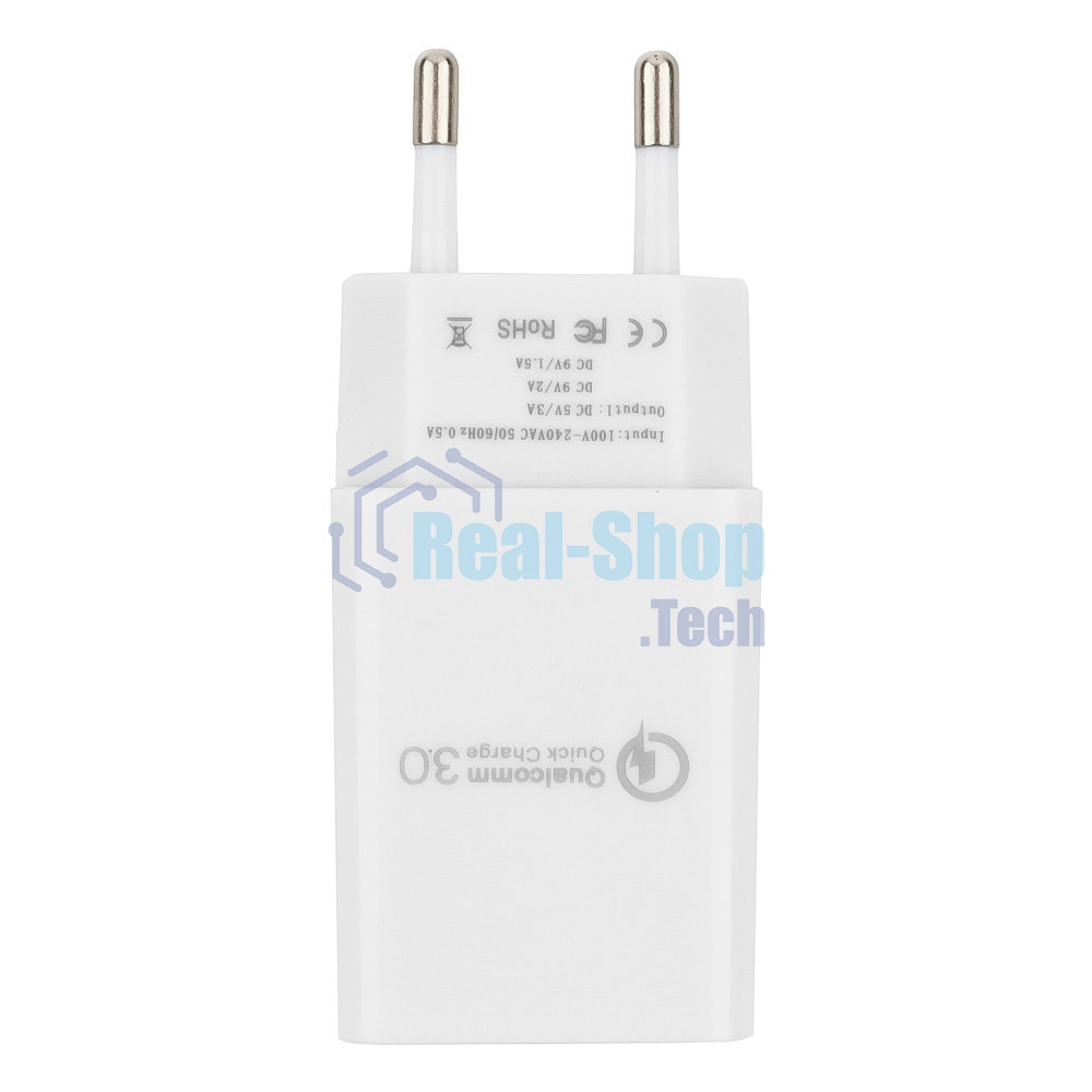 Сетевое зарядное устройство Cablexpert MP3A-PC-16, QC 3.0, 100/220V - 1 USB порт 5/9/12V, белый