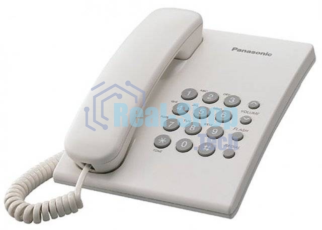 Телефон проводной Panasonic KX-TS2350RUW белый повтор номера, регул-ка громкости, кр.на стену