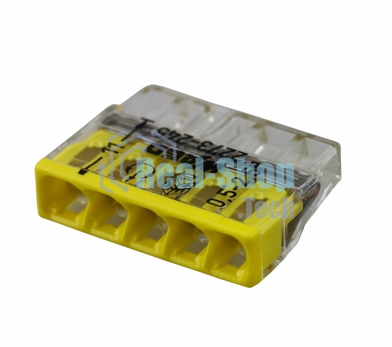 Клемма 5х(0.5-2.5мм) 5-х проводн. для распред. короб. (с контактн. пастой 