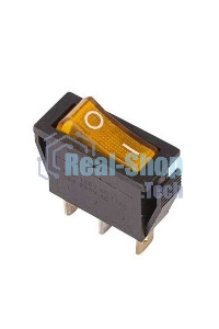 Выключатель клавишный Rexant 250V 15А (3с) ON-OFF желтый с подсветкой