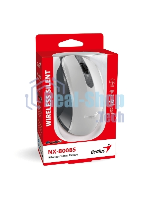 Мышь беспроводная Genius NX-8008S белый/серый, 1200 dpi, радиоканал, USB, кнопки - 3