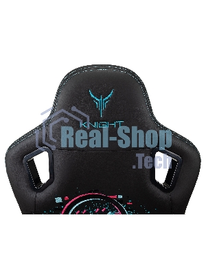 Кресло Knight Outrid Smile черный, экокожа, 120 кг, механизм качания