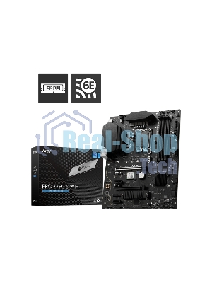 Материнская плата MSI PRO Z790-S WIFI, LGA 1700, ATX, 4xDDR5, 1xPCIe 5.0 x16, 4xM.2, 4xSATA, 1xHDMI, 1xDP, 2.5 Gigabit Ethernet, 7.1 аудио