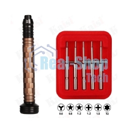 Отвертка с набором бит Kaisi 8926 3D 6 в 1 Golden