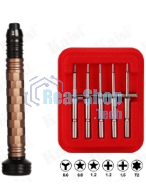 Отвертка с набором бит Kaisi 8926 3D 6 в 1 Golden