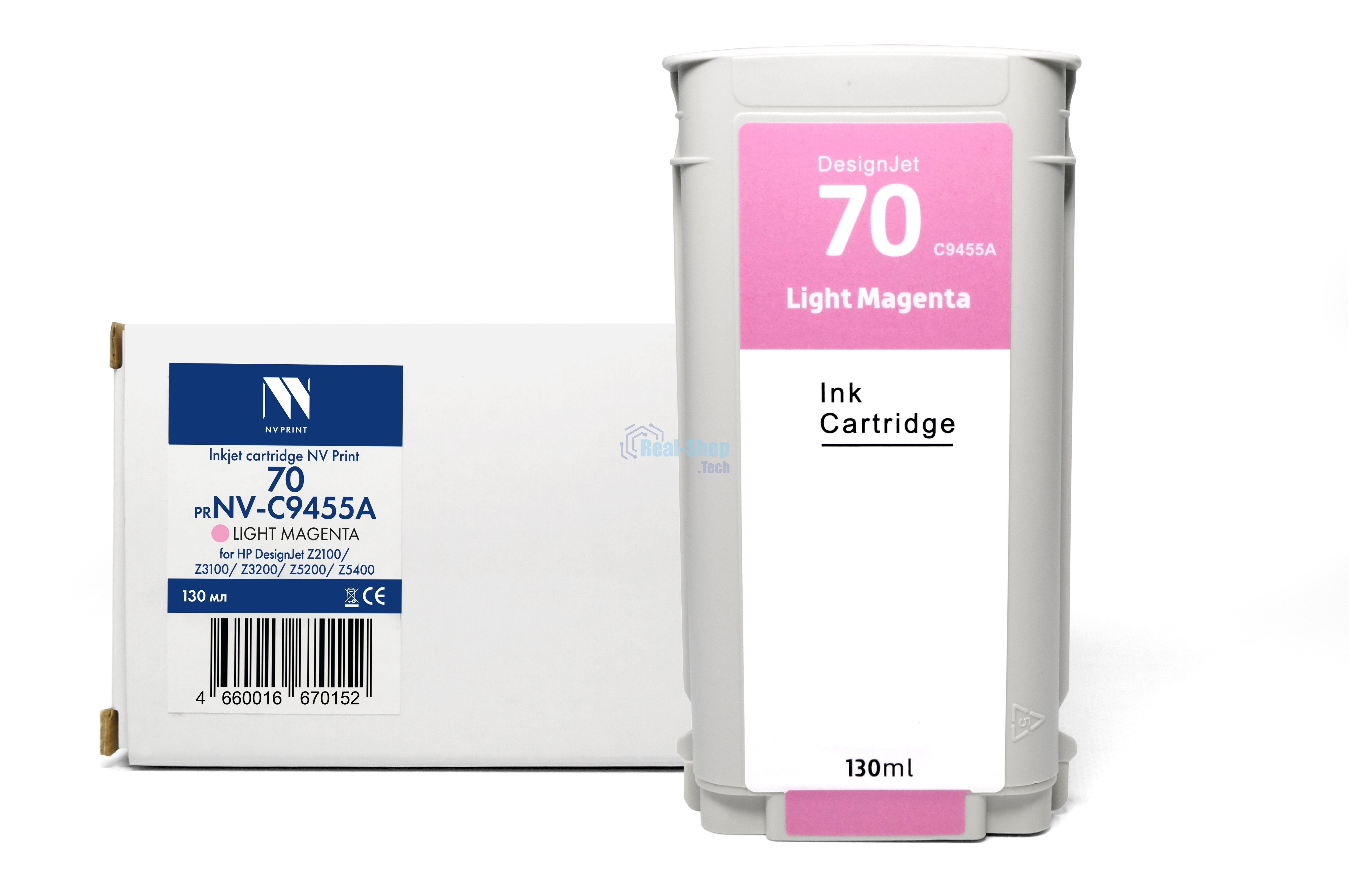 Картридж струйный NVPrint 70 (NV-C9455A) Light Magenta для HP DesignJet Z2100/Z3100/Z3200/Z5200/Z5400 (130 мл) совместимый