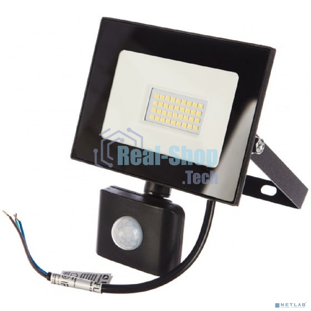 Прожектор Ultraflash LFL-5002S C02 черный (LED прожектор с датчиком, 50 Вт, 230В, 6500К)