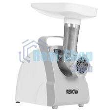 Мясорубка электрическая Renova MG170-R1WC белый, 1700 Вт, 2.0 кг/мин, реверс, защита от перегрузки, насадки - 4