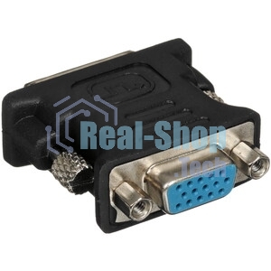 Переходник DVI-VGA Cablexpert A-DVI-VGA-BK, 29M/15F, черный, пакет
