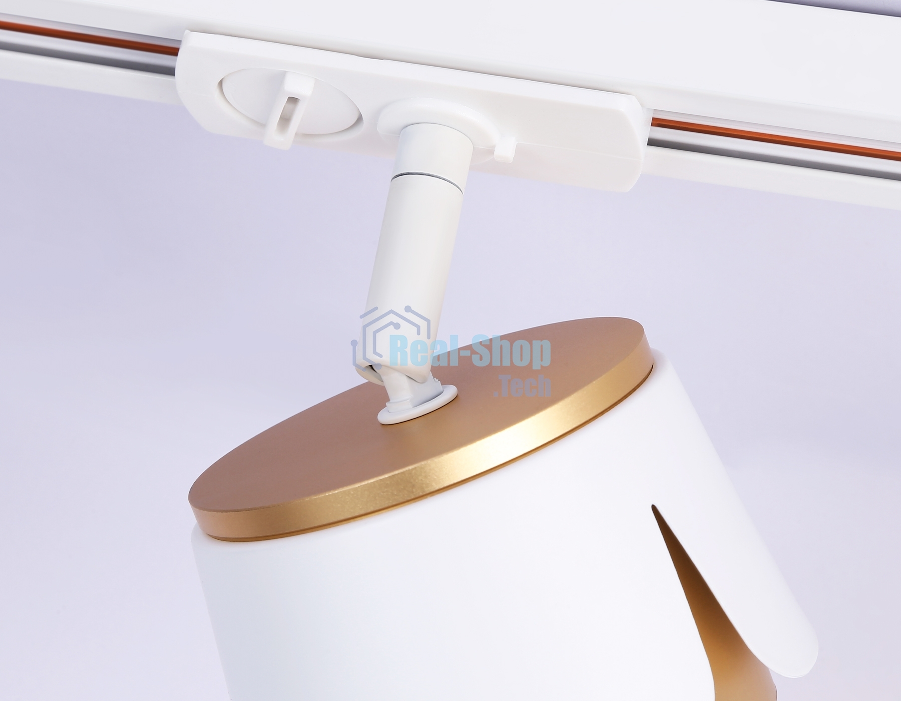 Трековый однофазный светильник Ambrella light GL5343 WH/GD белый/золото GX53 D100*66