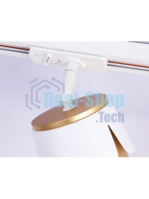 Трековый однофазный светильник Ambrella light GL5343 WH/GD белый/золото GX53 D100*66