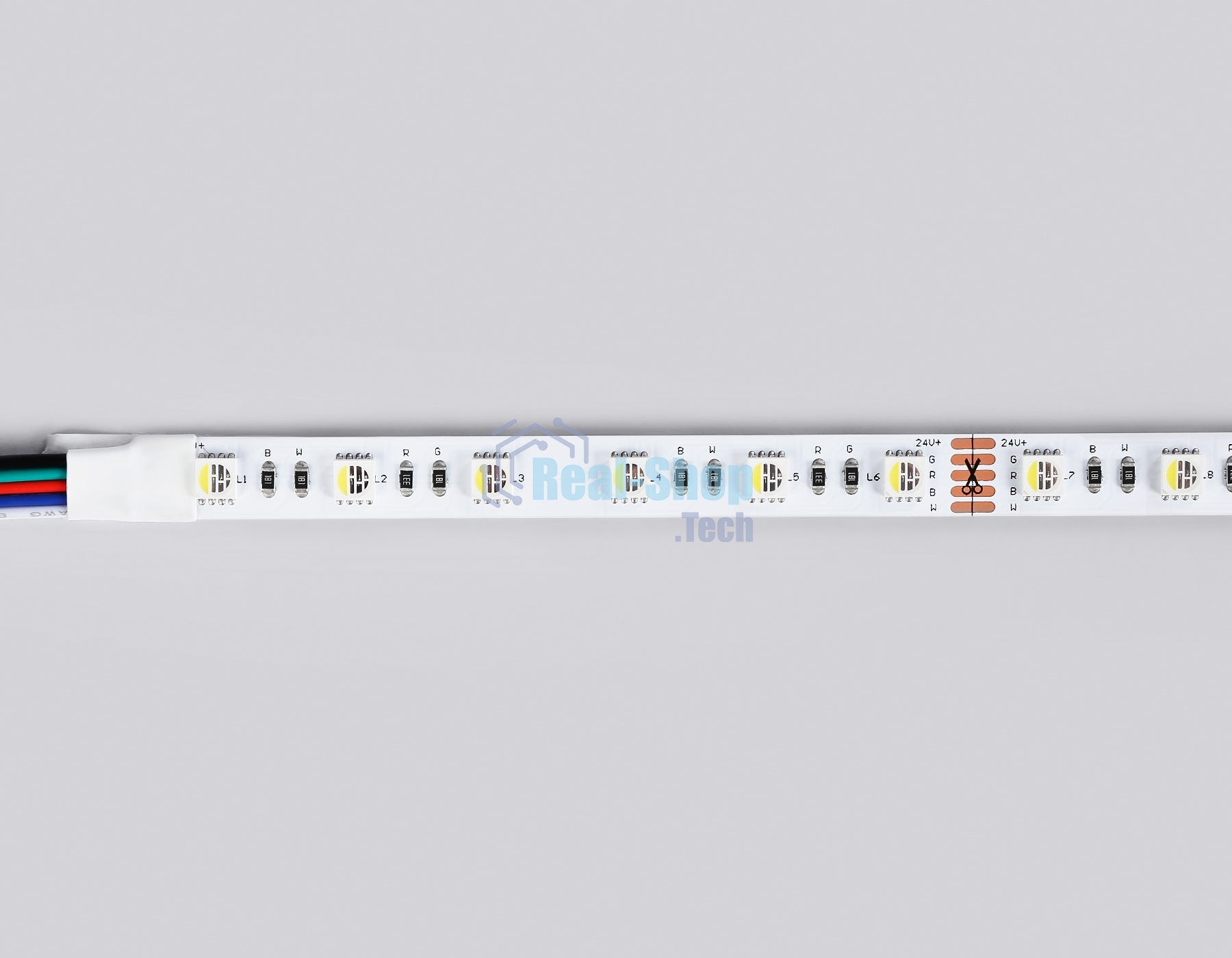 Светодиодная лента Ambrella light GS4403 5050 60Led/ 10W m/ 24V IP20 RGBW+6500K/ 5000*10*1.87mm (5 конт.)