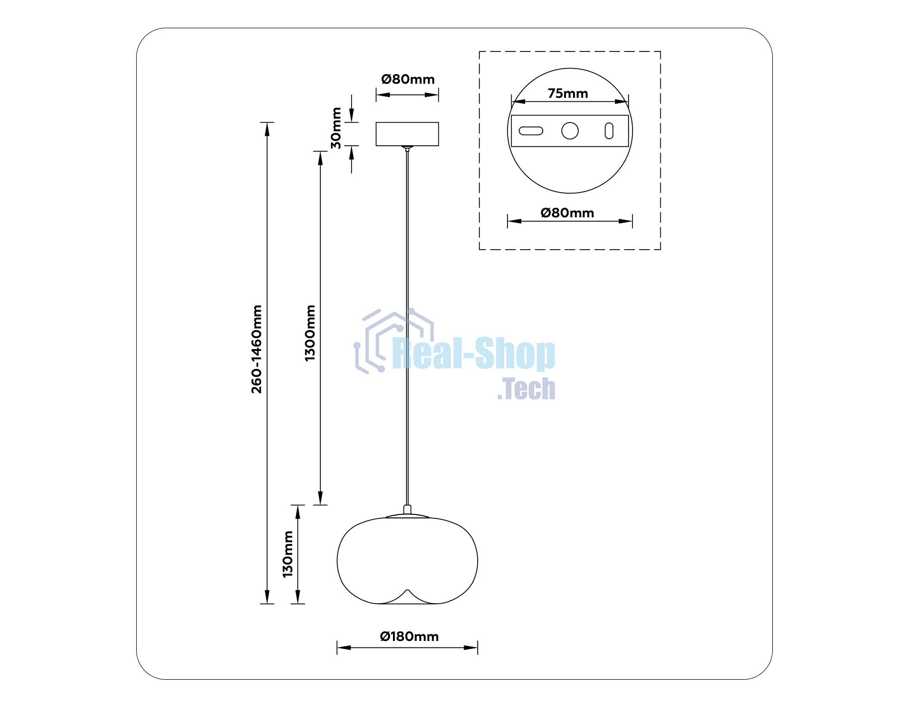 Подвесной светодиодный светильник Ambrella light LH11082 BK/SM черный/дымчатый 4W 3000K D180*130