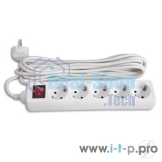 Сетевой удлинитель Buro BU-PS5.3/W 3 м (5 розеток) белый (пакет ПЭ)