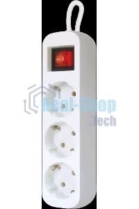 Удлинитель Defender S350 белый 5.0 м, 3 розетки 