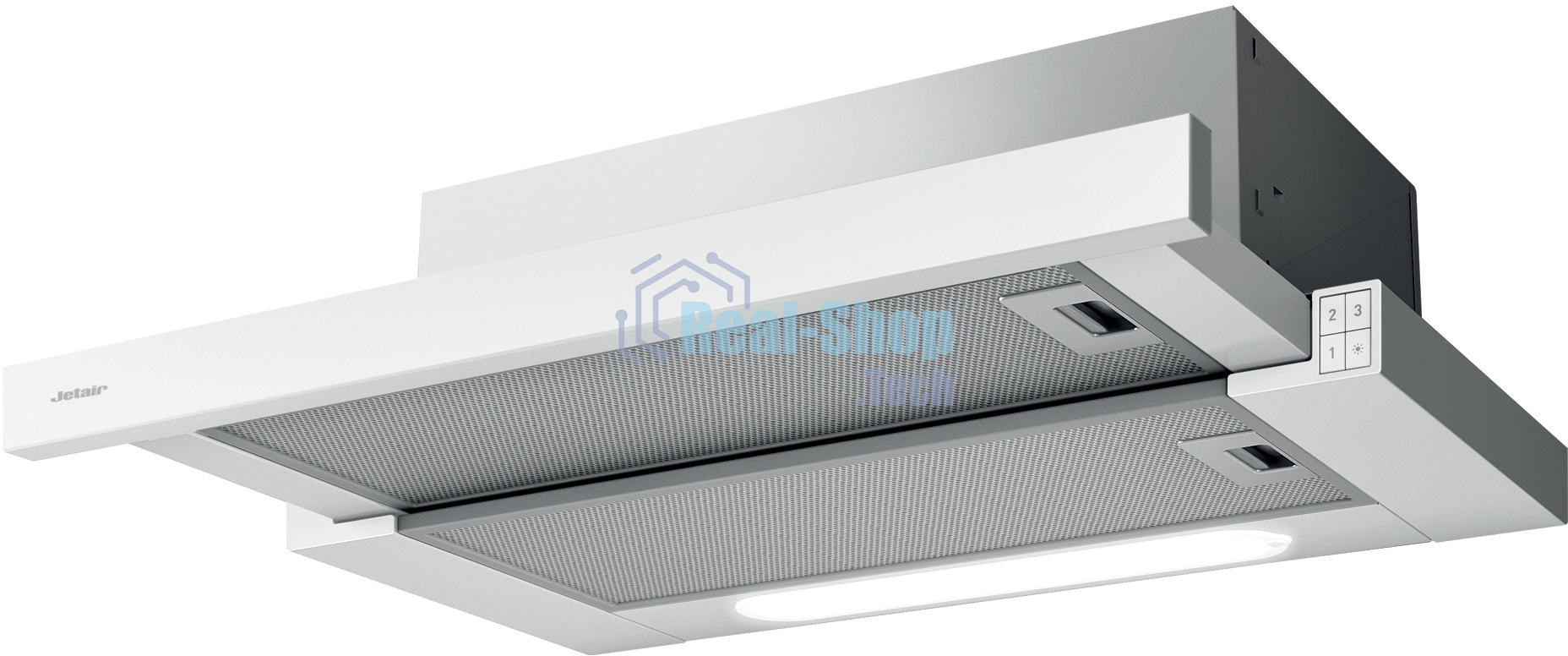 Встраиваемая вытяжка Jet Air AURORA LX/WH/F/60, 60 см, 650 м3, кнопочное управление, белый