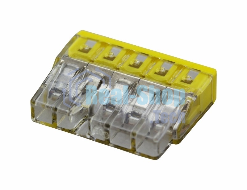 Клемма 5х(0.5-2.5мм) 5-х проводн. для распред. короб. (с контактн. пастой 