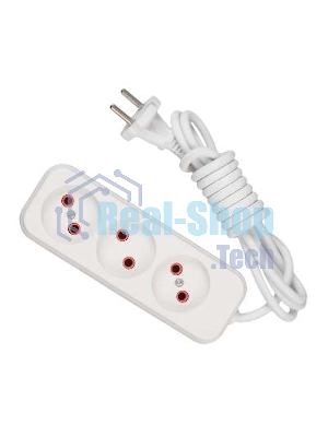 Удлинитель 3х2 м без заземл. 10А IP20 Lezard 720-0302-303