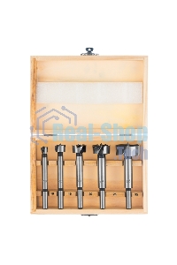 Набор сверл Форстнера по дереву Sparta 10-15-20-25-35 мм, 5 шт, в дерев. боксе, цилин.хвостовик