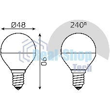 Лампа светодиодная Шар Gauss 6W E14 RGbW+димирование LED