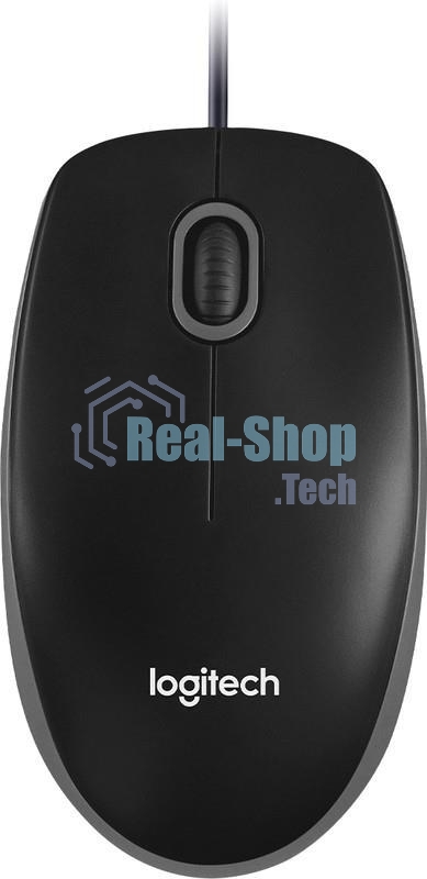 Мышь проводная Logitech B100 черный, 1000 dpi, USB, кнопки - 3