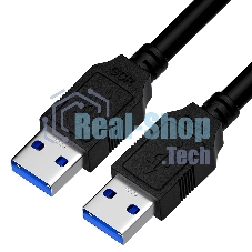 Кабель интерфейсный USB 3.0, 1.0m, AM/AM, черный, двойной экран, армированный, морозостойкий