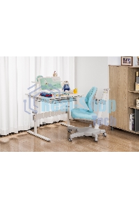 Кресло детское Cactus CS-CHR-3604BL голубой крестов. пластик серый