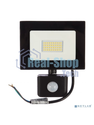 Прожектор Ultraflash LFL-5002S C02 черный (LED прожектор с датчиком, 50 Вт, 230В, 6500К)