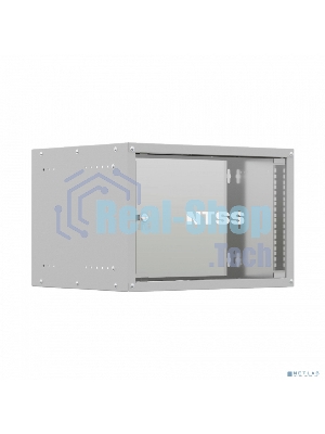 Шкаф коммутационный NTSS LIME (NTSS-WL6U5535GS) настенный 6U 550x350 мм пер. дв. стекл несъемн. бок. пан. 30 кг серый 8.3 кг 110 град. IP20