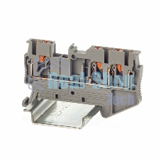 Клемма проходная VPR-2.5-TWIN-GY, зажим push-in, 3 точки подключения, 2.5 кв.мм, серый