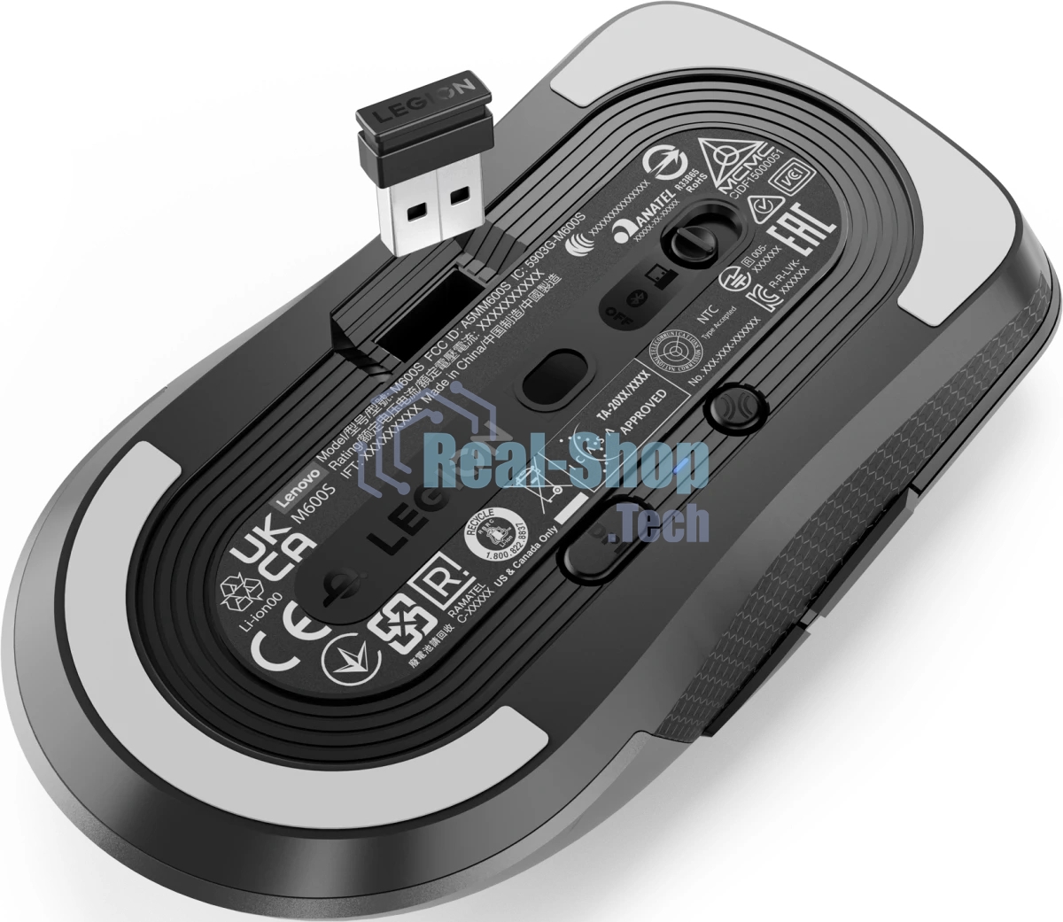 Мышь беспроводная Lenovo Legion M600s Qi Wireless Gaming темно-серый оптическая 19000dpi BT/Radio USB (GY51H47355)
