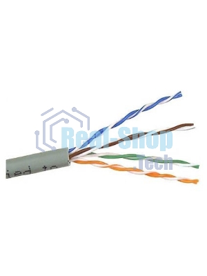 Кабель TWT UTP, 4 пары, Кат.5e, PVC, серый, 100 метров