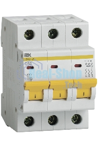 Выключатель автоматический модульный 3п D 50А 4.5кА ВА47-29 ИЭК MVA20-3-050-D