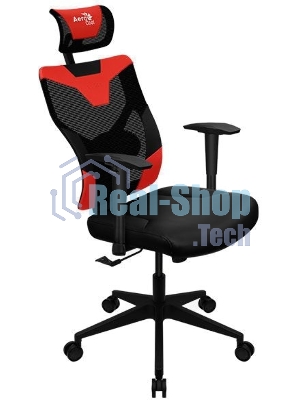 Кресло Aerocool GUARDIAN Champion красный, сетка, 150 кг, подголовник, регулируемые подлокотники, механизм качания, поясничная подушка