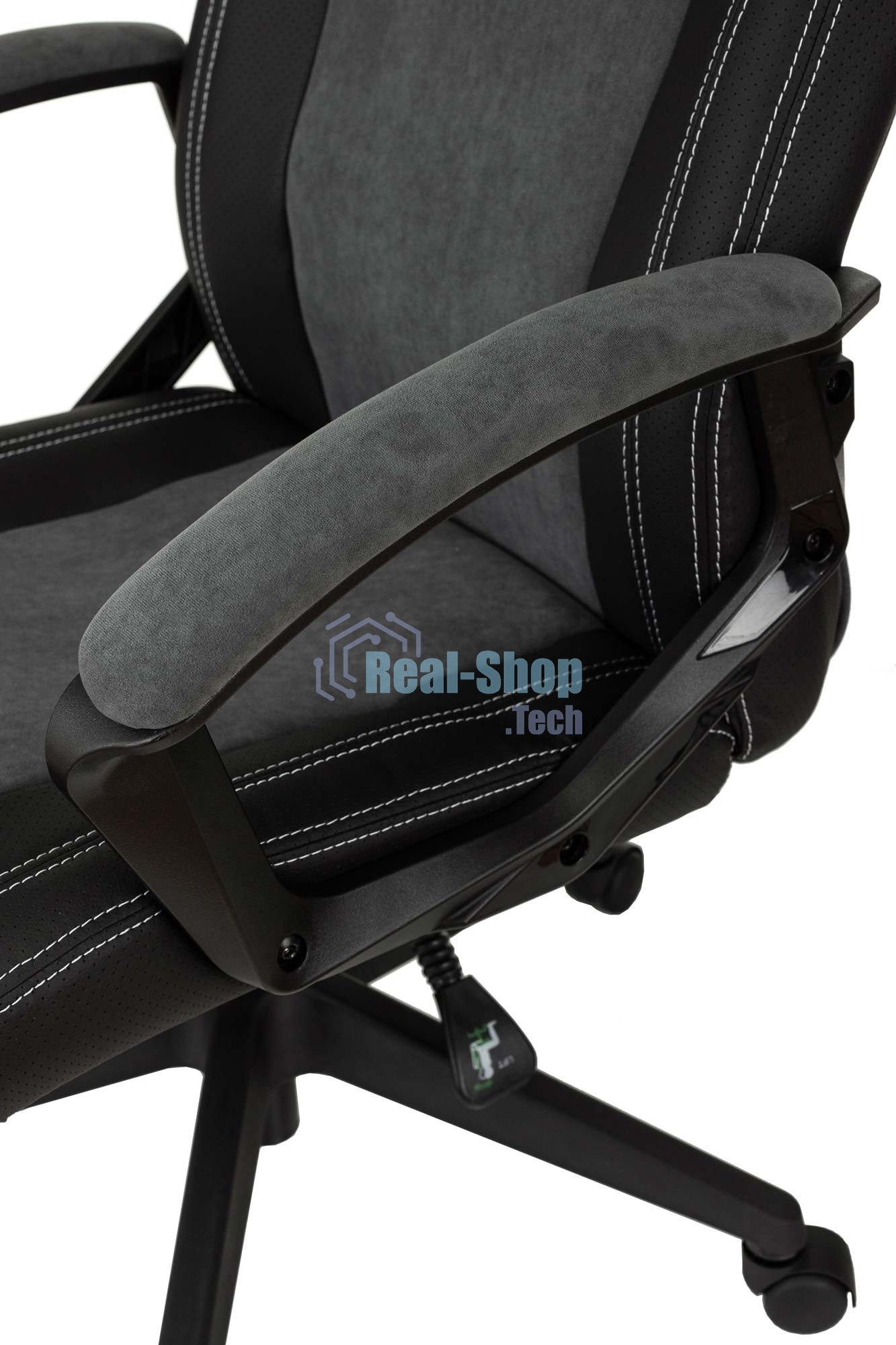 Кресло игровое Бюрократ Zombie Hero серый текстиль/эко.кожа крестов. пластик