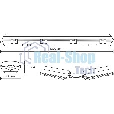 Светильник линейный Gauss СПП-Т8-G13 LITE 220-230V IP65 665x60x55мм для LED ламп 1х600мм 1/16